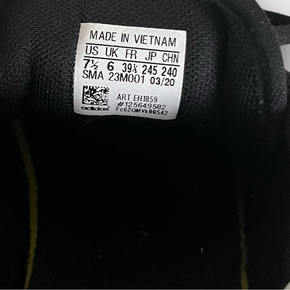 ADIDAS Womens 7.5 Retrorun Core Athletic Sneakers Black White Shoes - Picture 9 of 9